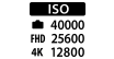 ISO Photo 40000, FHD 25600, 4K 12800