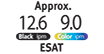 ESAT Approx. 12.6 black ipm, 9.0 color ipm