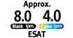 Approx. 8.0 Black ipm and 4.0 Color ipm ESAT