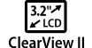3.2-inch ClearView II LCD