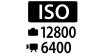ISO 12800 stills; ISO 6400 video