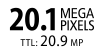 20.1 MEGA PIXELS TTL: 20.9 MP